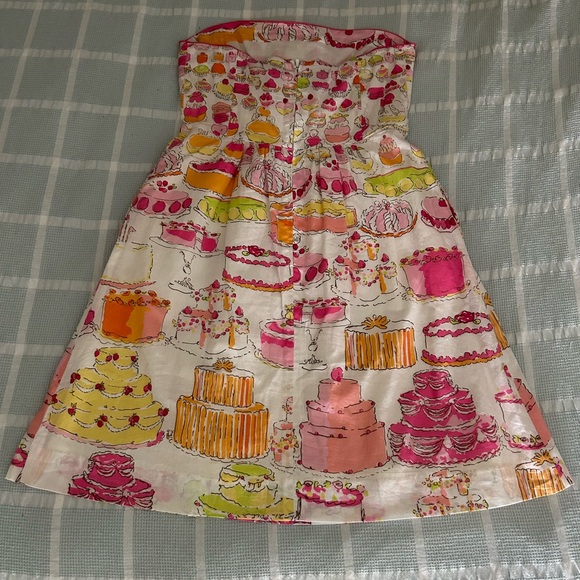 EUC Lilly Pulitzer Wyatt Dress Let Them Eat Cake size 0 - Picture 2 of 6
